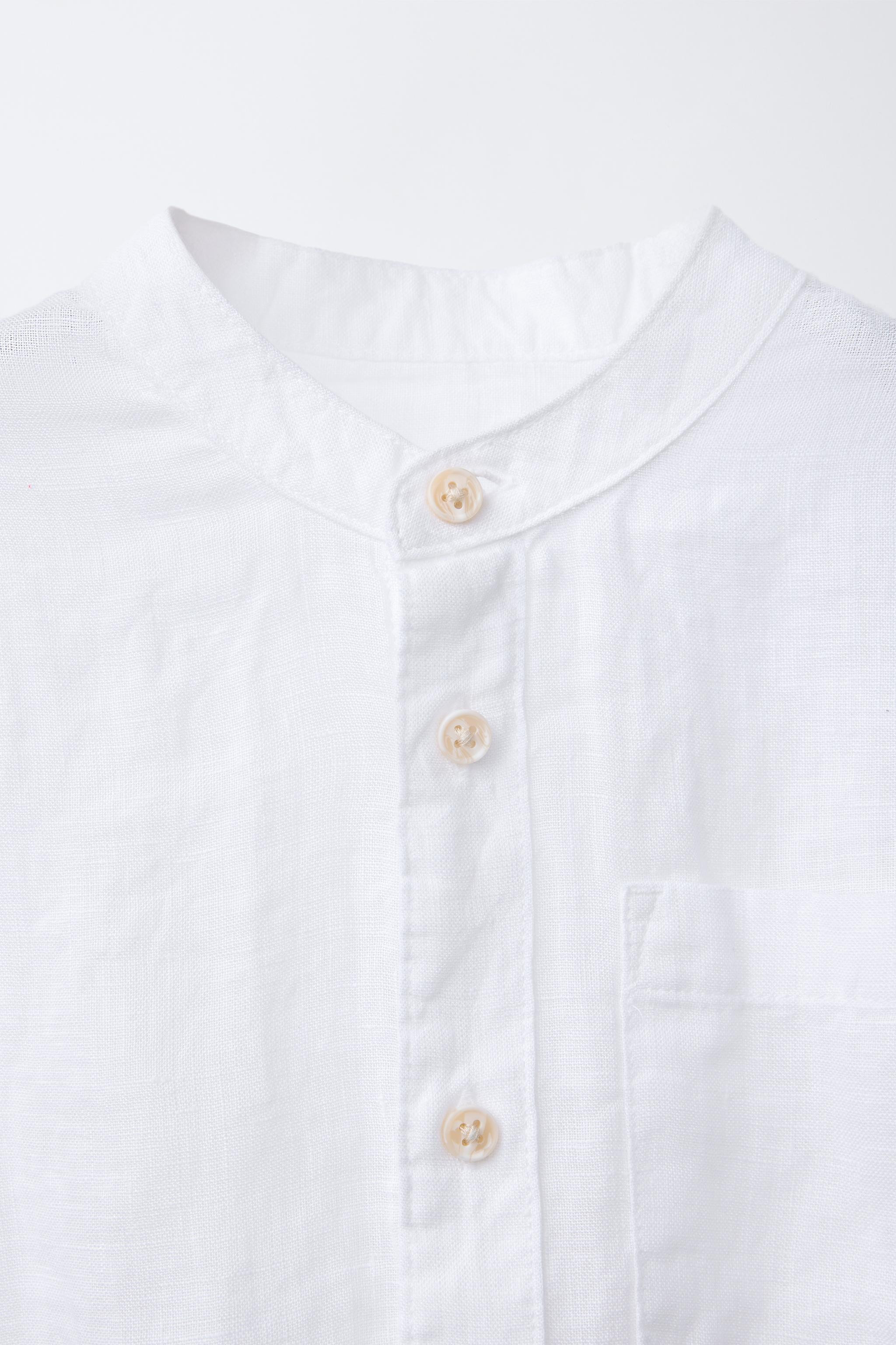 HEMD AUS 100 % LEINEN MIT STEHKRAGEN | Zara DE