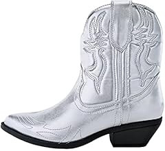 Soda Women Cowgirl Cowboy Western Stitched Ankle Boots Pointed Toe Short Booties Rigging-S | Amazon (US)