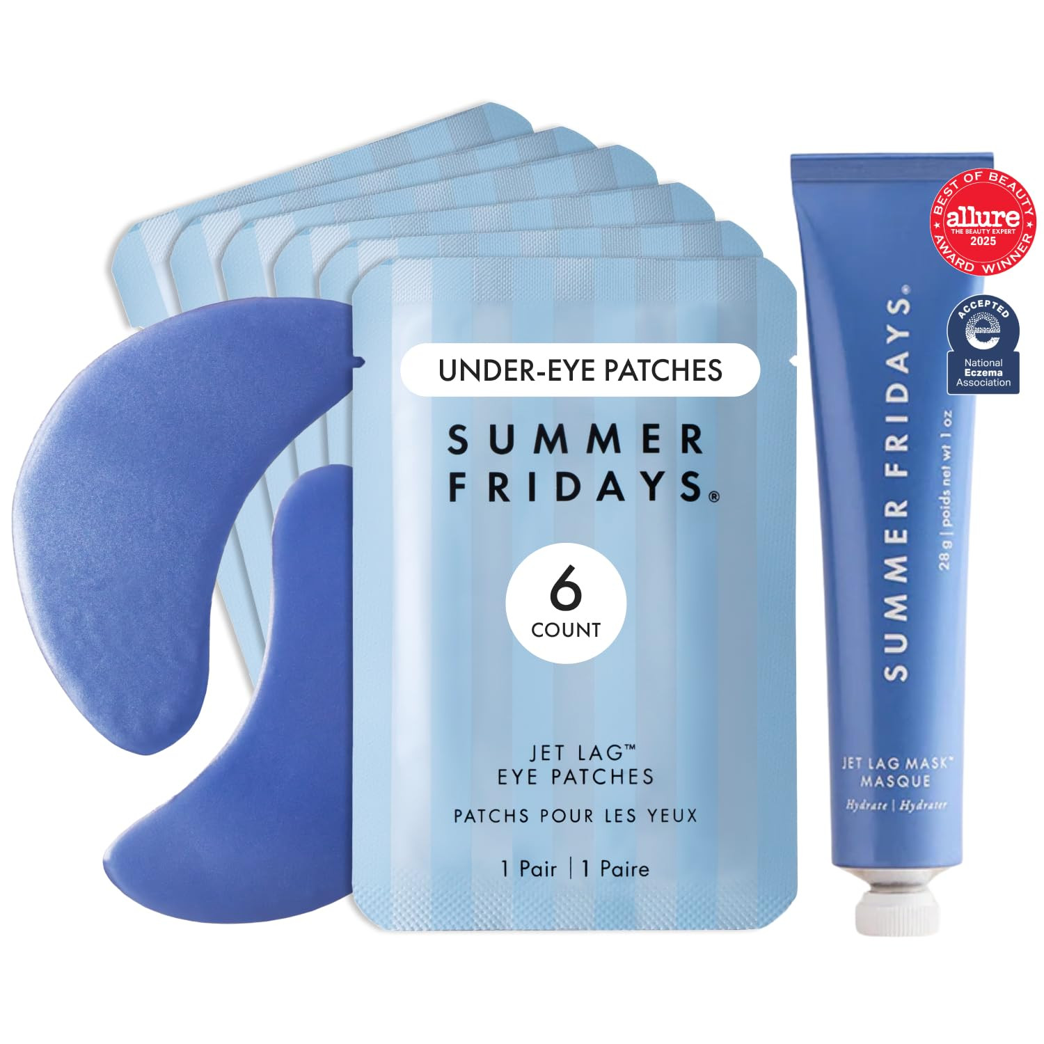 Summer Fridays Jet Lag Duo- Jet Lag Eye Patches 6ct + Jet Lag Mask Mini | Amazon (US)