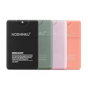 Noshinku Refillable Pocket Hand Sanitizer Discovery 4-Pack | Organic Sanitizing Mist with Moistur... | Amazon (US)