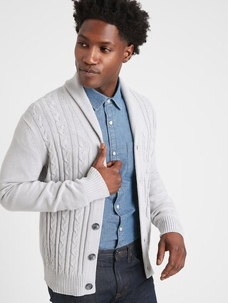 Cable Shawl Cardigan Sweater | Banana Republic Factory