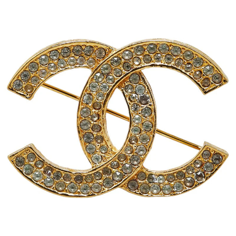 Chanel Coco Mark Brooch Gold Plated Rhinestone | Shop Simon