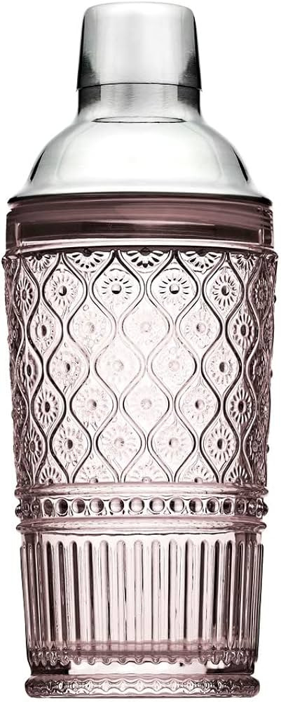 Godinger Cocktail Shaker, Martini Shaker, Glass Cocktail Shaker - 17oz, Claro Collection, Pink | Amazon (US)