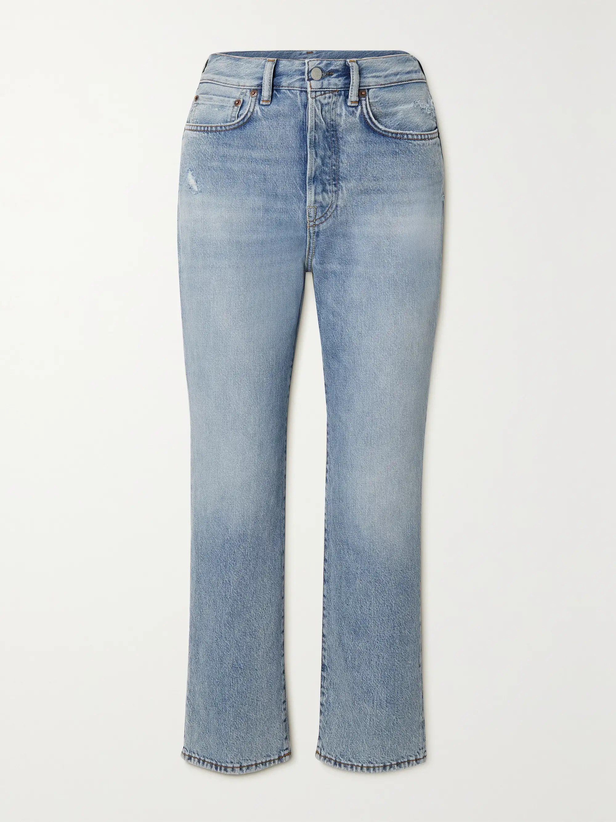 Distressed high-rise straight-leg jeans | NET-A-PORTER (UK & EU)