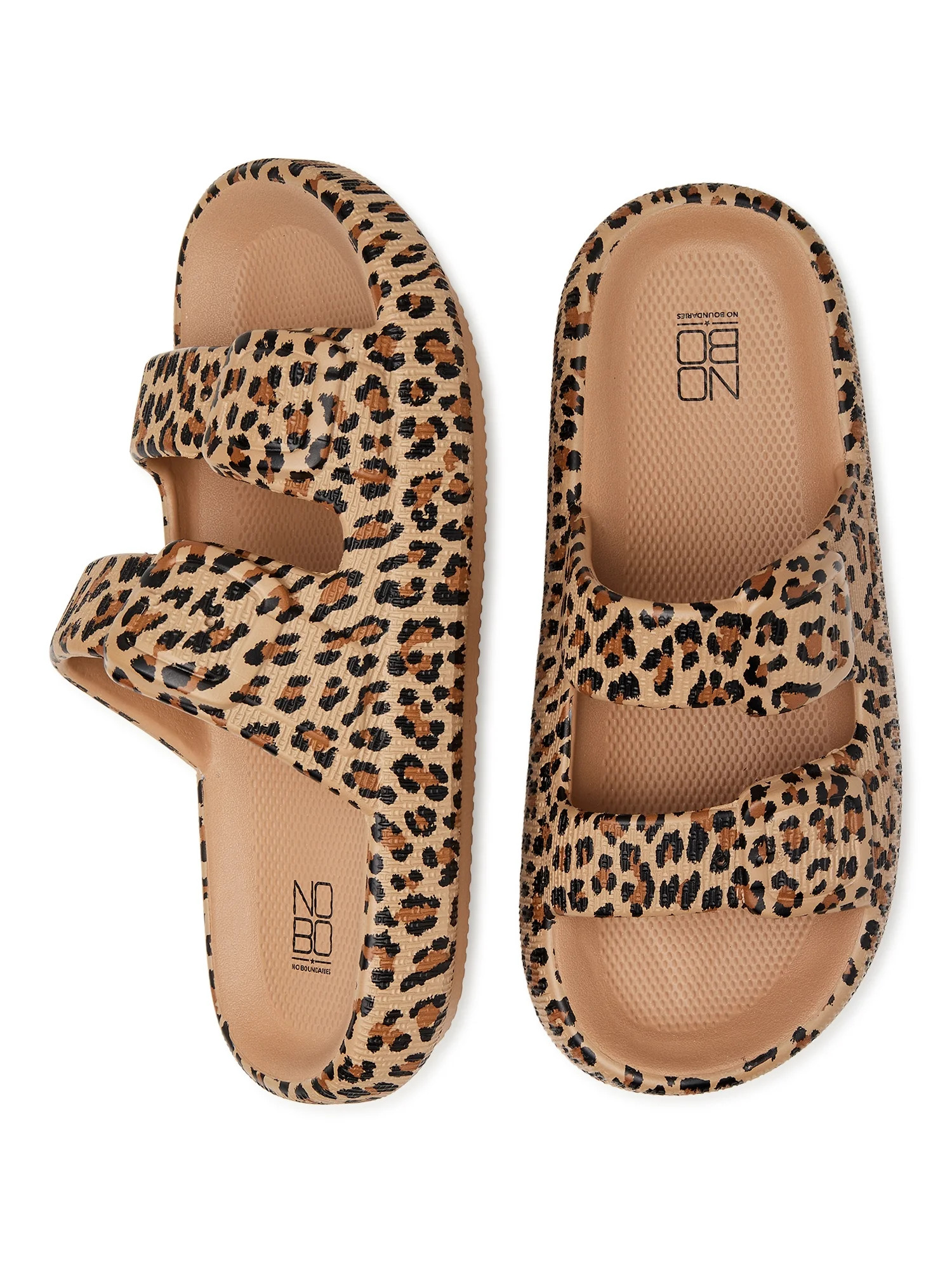 No Boundaries Women's Double Buckle Comfort Slide Sandals | Walmart (US)