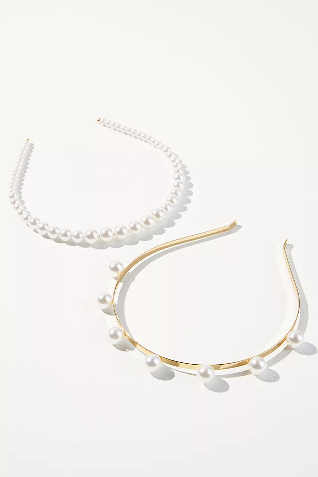 Set of Two Pearl Headbands | Anthropologie (US)
