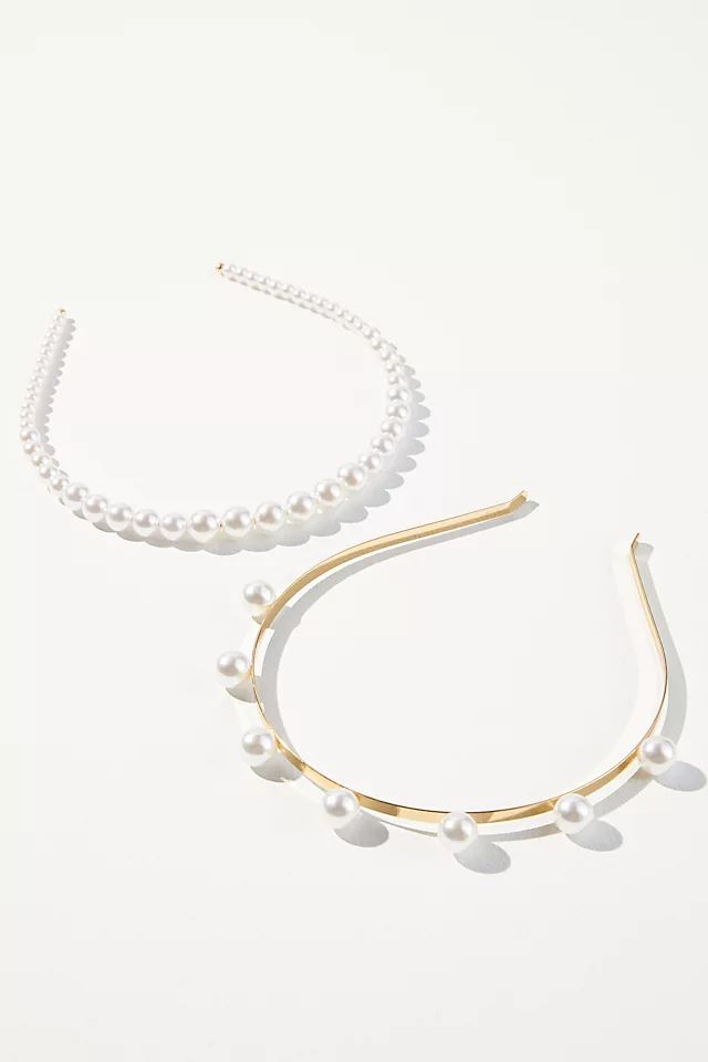 Set of Two Pearl Headbands | Anthropologie (US)