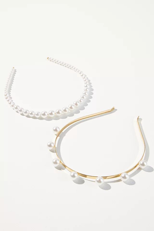 Set of Two Pearl Headbands | Anthropologie (US)