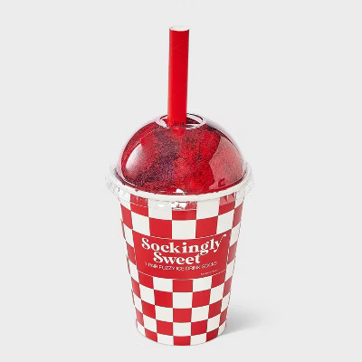 Women's Ice Drink Christmas Cozy Crew Socks - Red 4-10 | Target