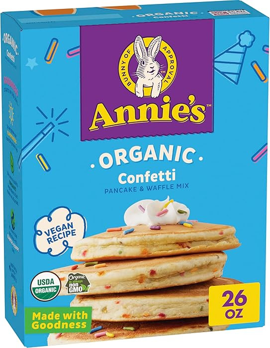 Annie's Organic Confetti Pancake and Waffle Mix, Kids Breakfast, Vegan, 26 oz | Amazon (US)