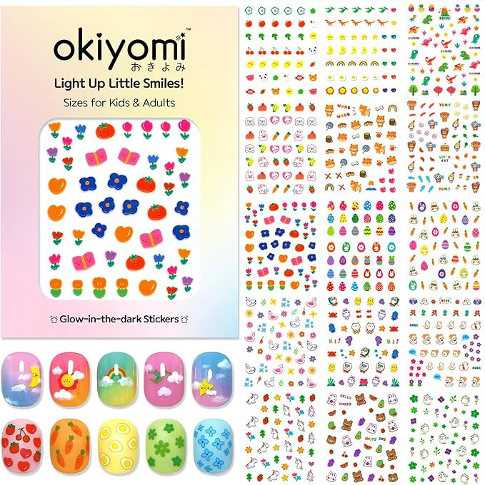 15 Sheets of Nail Stickers for Kids - 735 Cute Nail Stickers - Nail Decals for Girls - Flower, Bu... | Amazon (US)