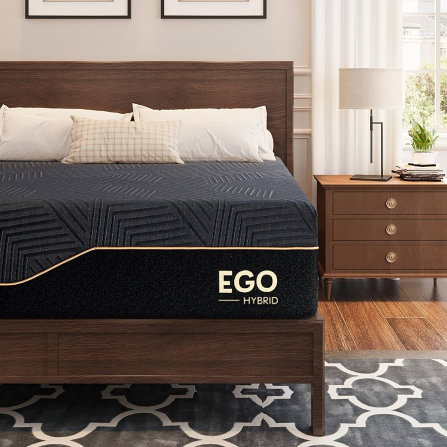 EGOHOME 14 inch Hybrid King Mattress, Memory Foam Pocket Spring Mattress with Cooling Cover, Bed ... | Amazon (US)