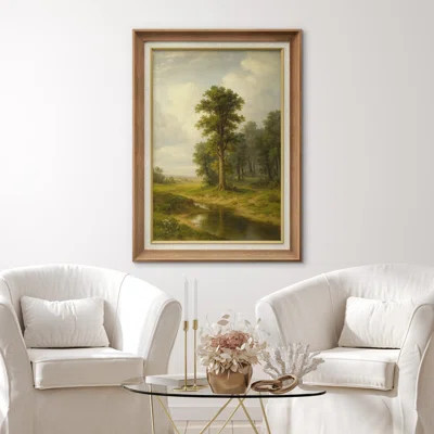Premium Framed Artwork - Vintage Country Landscape Print for Living Room Decor - 26"x36 | Wayfair North America
