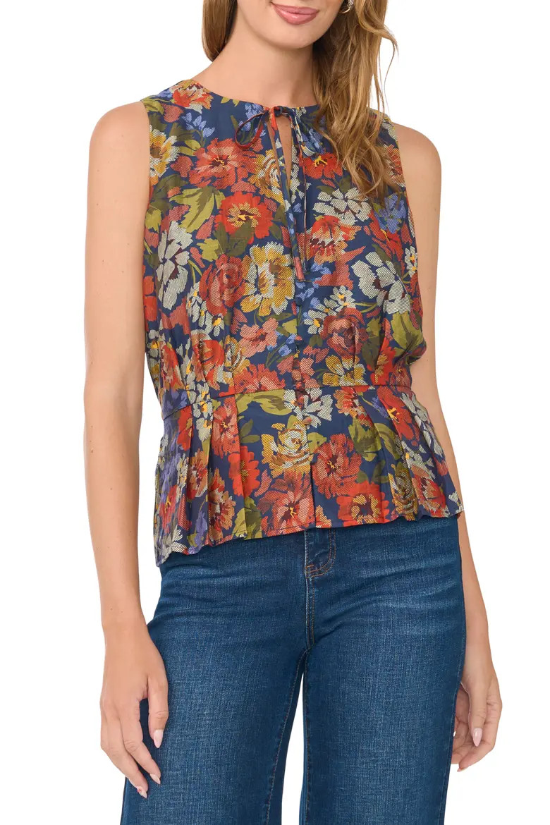 Vince Camuto Pleated Peplum Sleeveless Top (Women) | Nordstrom | Nordstrom