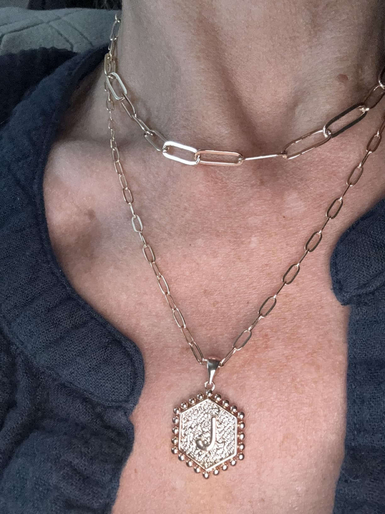 M MOOHAM Valentines Gifts for Women Teen Girls, 14K-Gold-Plated Initial Necklaces for Women Cute ... | Amazon (US)