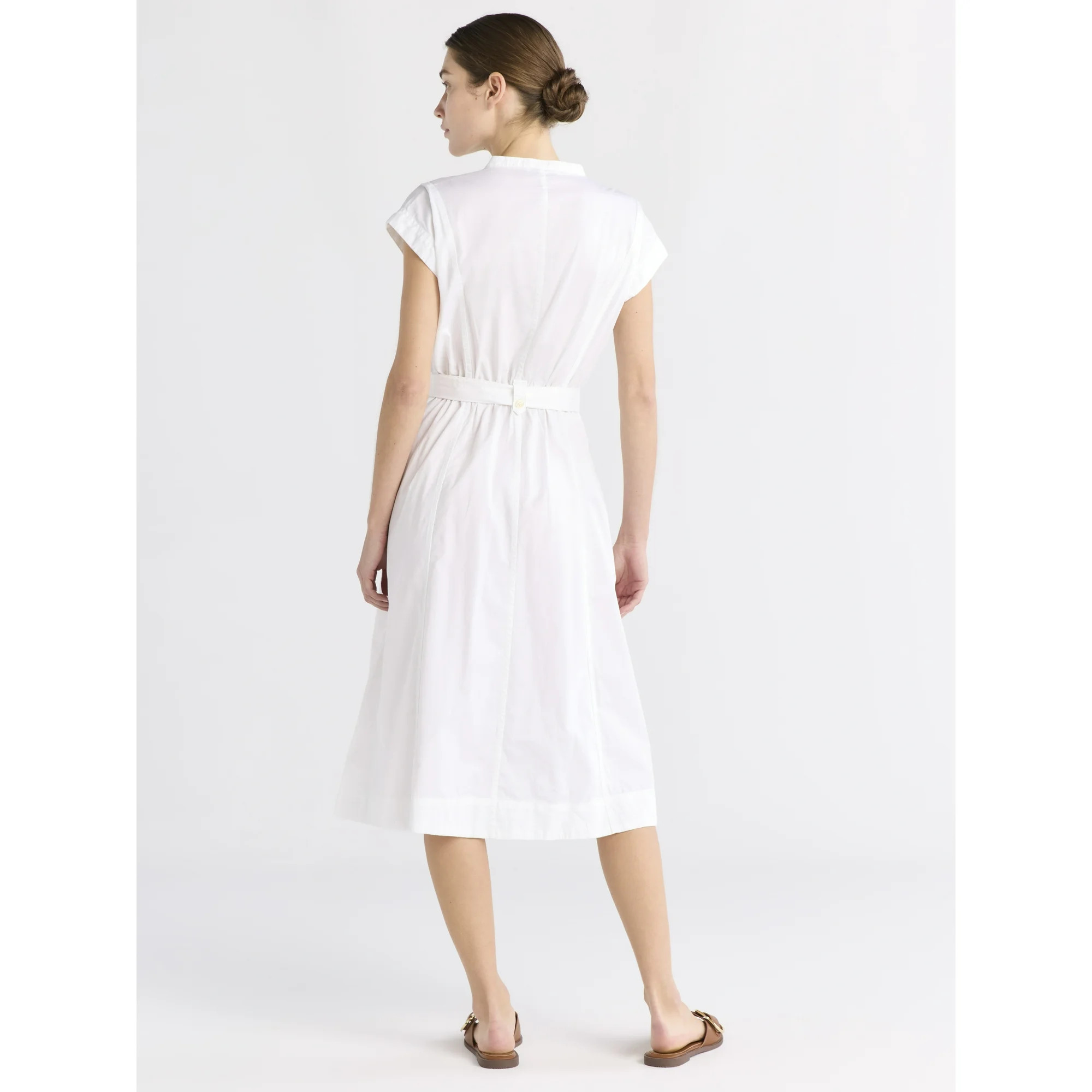 Free Assembly Women's Belted Utility Cotton Midi Shirtdress, Sizes XS-XXL | Walmart (US)