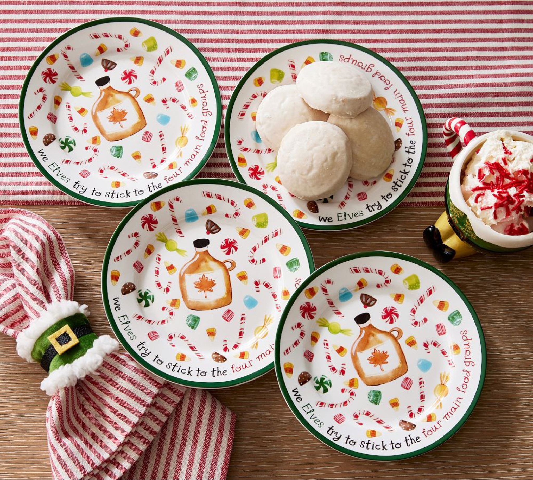 “We elves try to stick to the four main food groups…candy, candy canes, candy corns and syrup!” And they all fit perfectly on these adorable appetizer plates! Deck the Table ELF style! ❤️💚

#LTKSeasonal #LTKHoliday #LTKhome