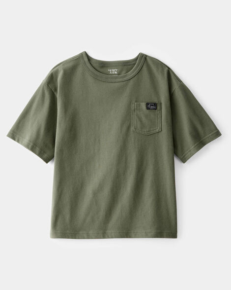 Kid "Keeping It Real" Relaxed Pocket Tee - Green | Carter's Inc