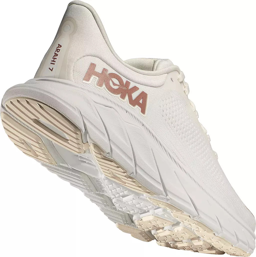 HOKA Women's Arahi 7 Running Shoes, 7 W, White/Rose Gold | Dick's Sporting Goods
