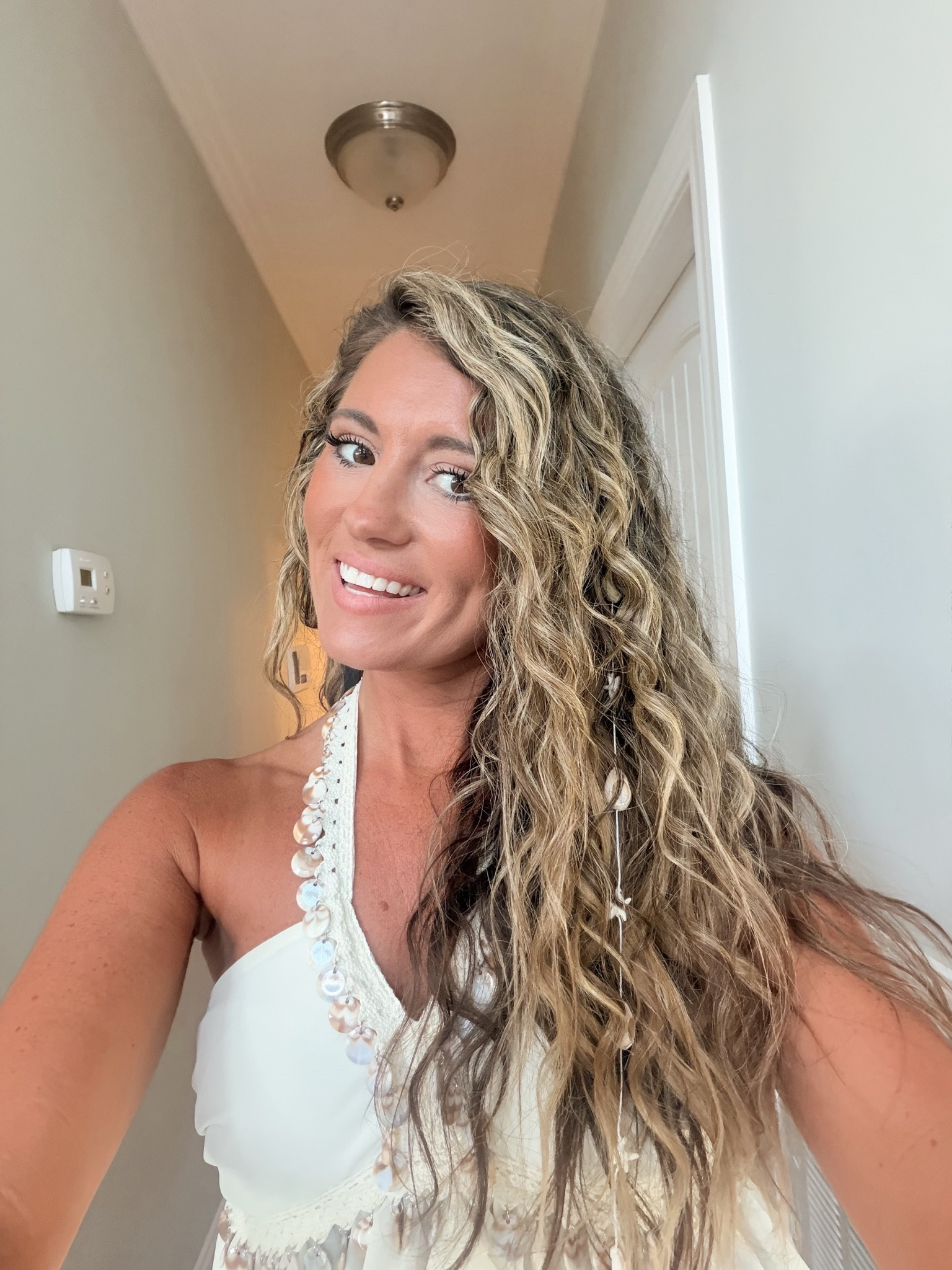 Mermaid look, seashell outfit, hair accessories, mom life, curly hair, natural hair, spray tan, boat rides, beach living, vacay look, cruise look, mom life, college life, boat, pool, cruise, resort

#LTKTravel #LTKSwim #LTKootd