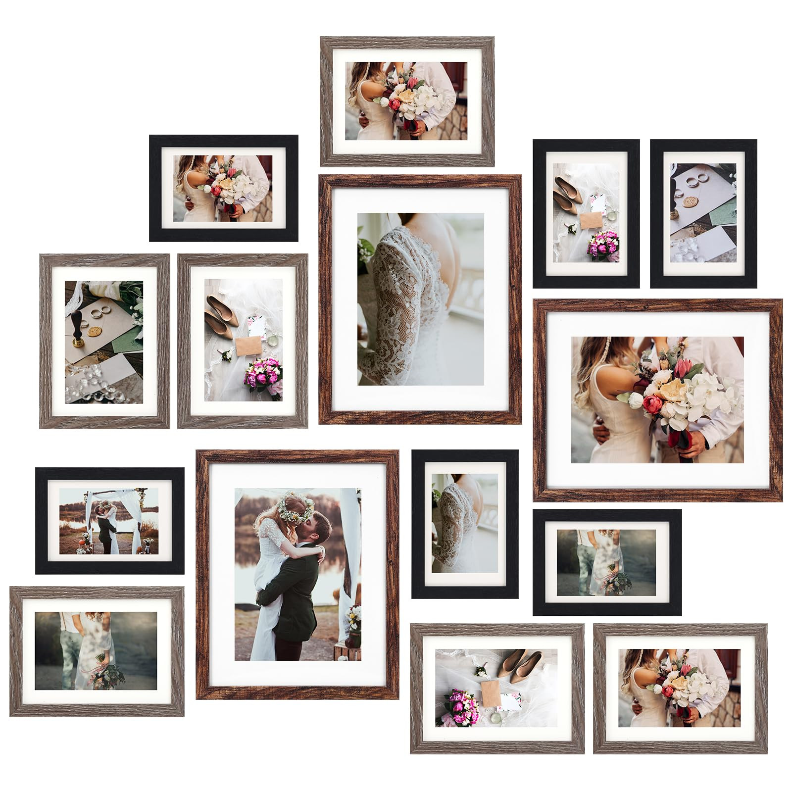 Fixwal Picture Frames Set, Gallery Wall Frame Set Picture Frames Collage 15 Pack for Wall or Tabl... | Amazon (US)