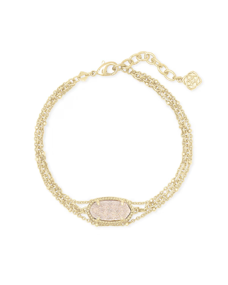 Elaina Gold Multi Strand Bracelet in Iridescent Drusy | Kendra Scott