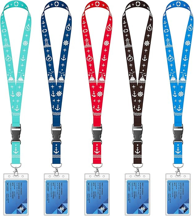 Cruise Lanyard for Ship Cards, 5 Pack Cruise Ship Lanyards with Waterproof ID Badge Holders & Det... | Amazon (US)