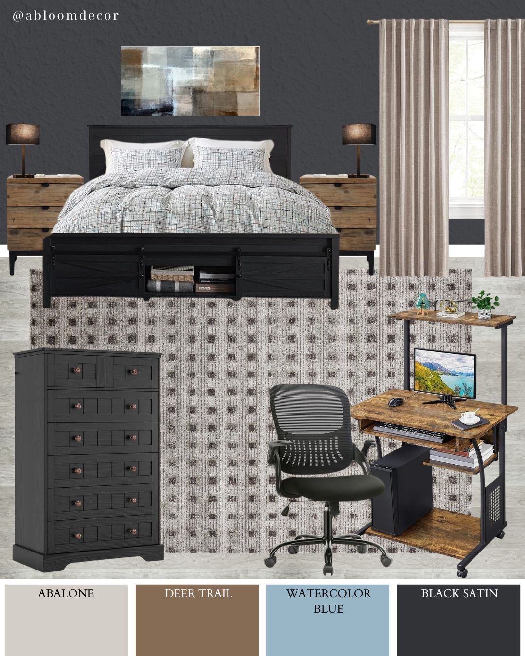 Rustic Black and Brown Teen Boy Bedroom Mood Board

#LTKHome #LTKFamily #LTKMens