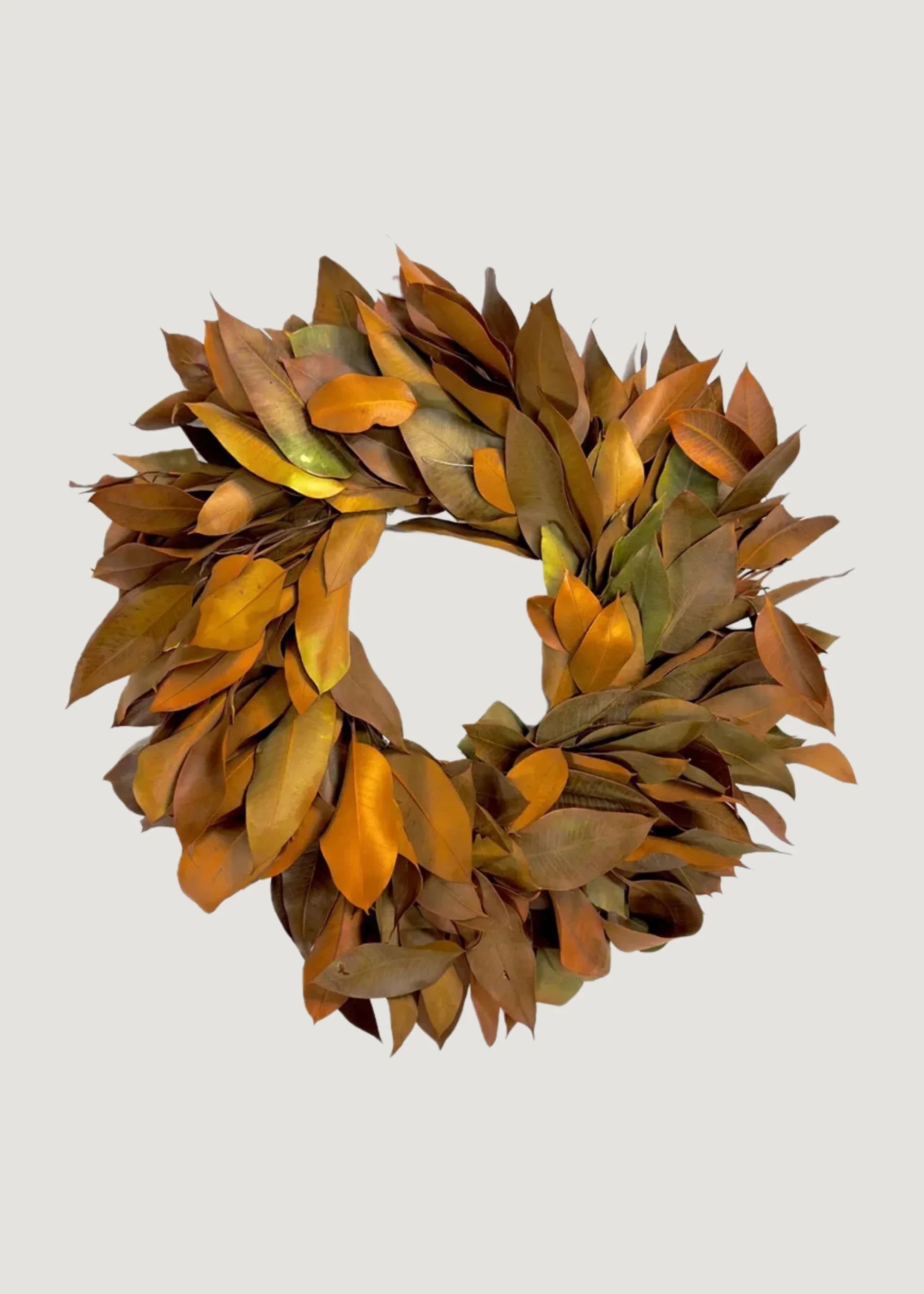 Preserved Eucalyptus Wreath in Autumn Orange - 22" | Afloral