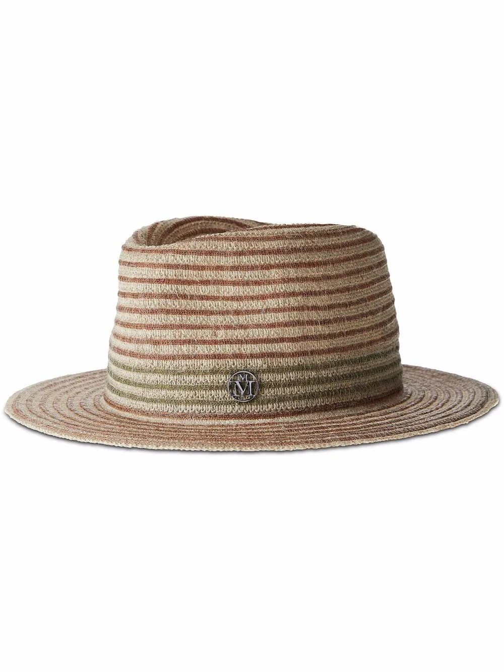 Maison Michel Andre Striped linen-blend Fedora - Farfetch | Farfetch Global
