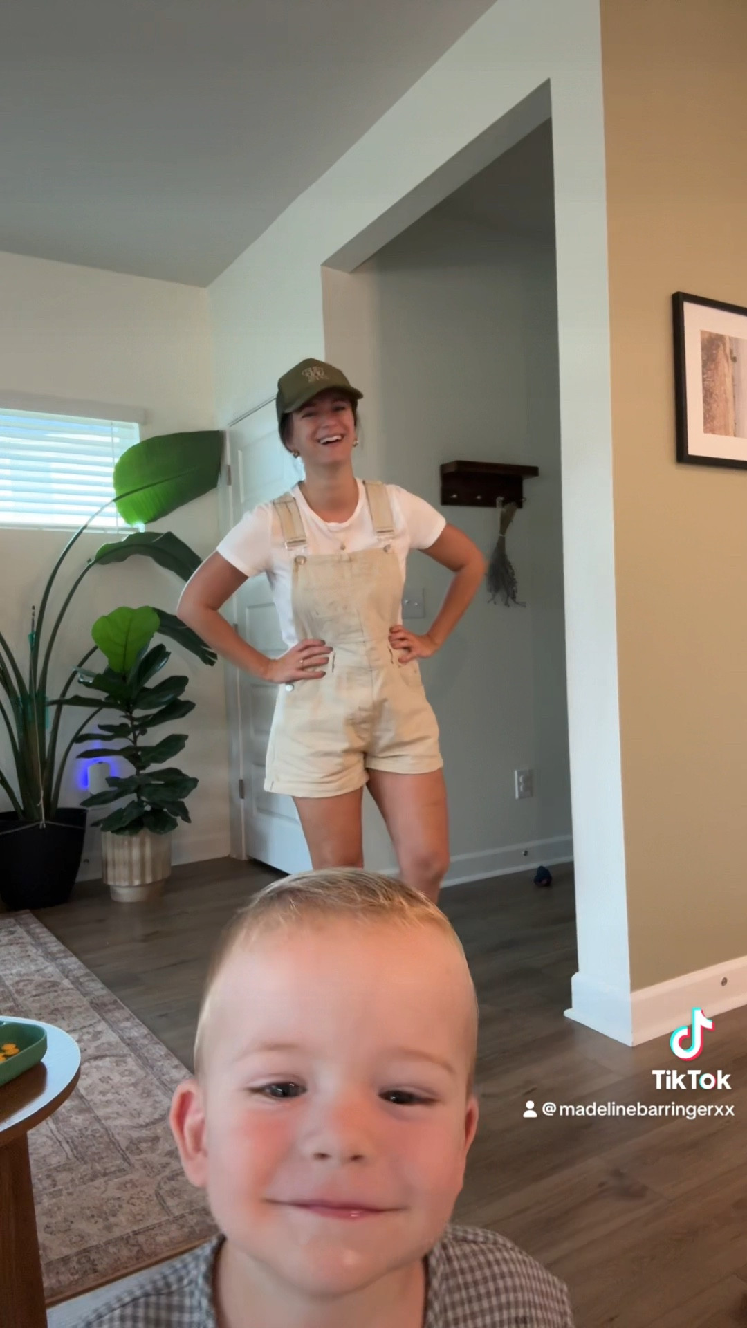 Denim overalls are a small! 