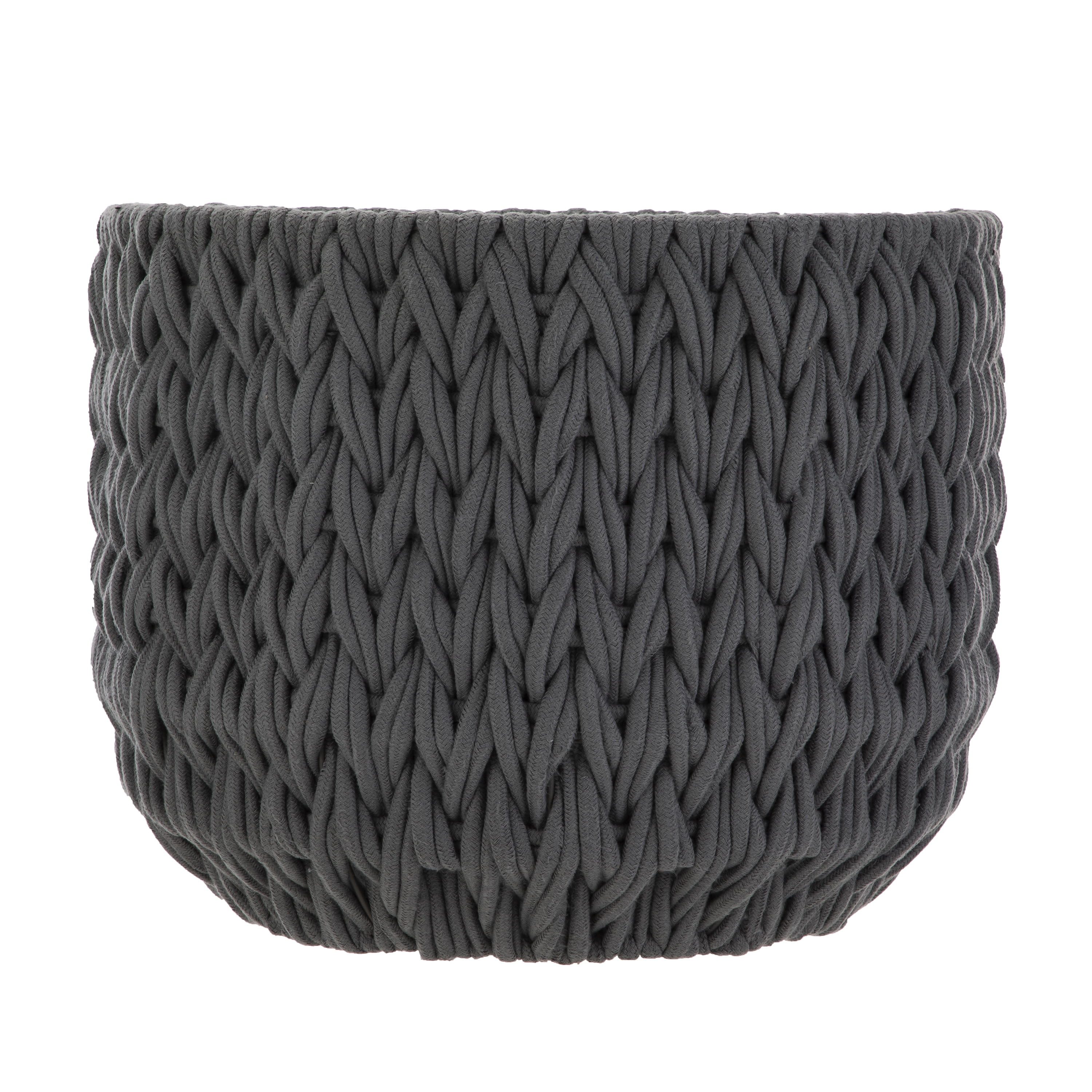 Better Homes & Gardens Closed Weave Polyester Grey Decorative Storage Basket - Walmart.com | Walmart (US)