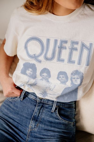 Queen Band Tee - Yellow S at Urban Outfitters | Urban Outfitters (US and RoW)