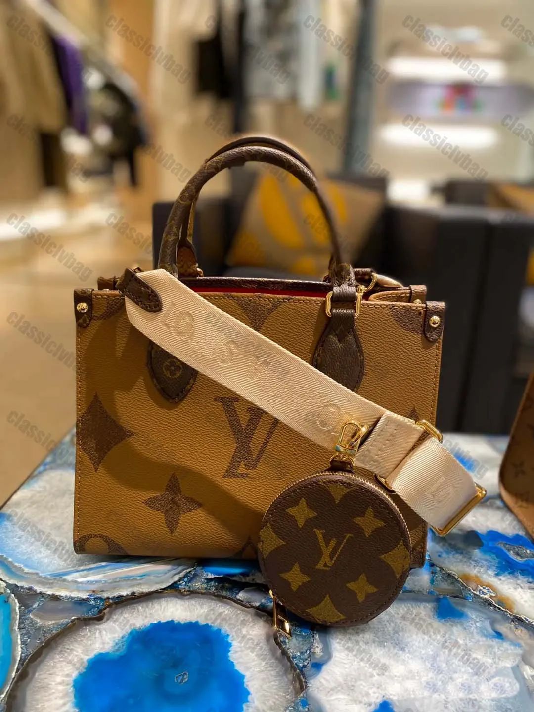 FASHION ONTHEGO Louise WOMEN Lvs luxurys designers bags Embossing Viuton Monograms genuine leathe... | DHGate