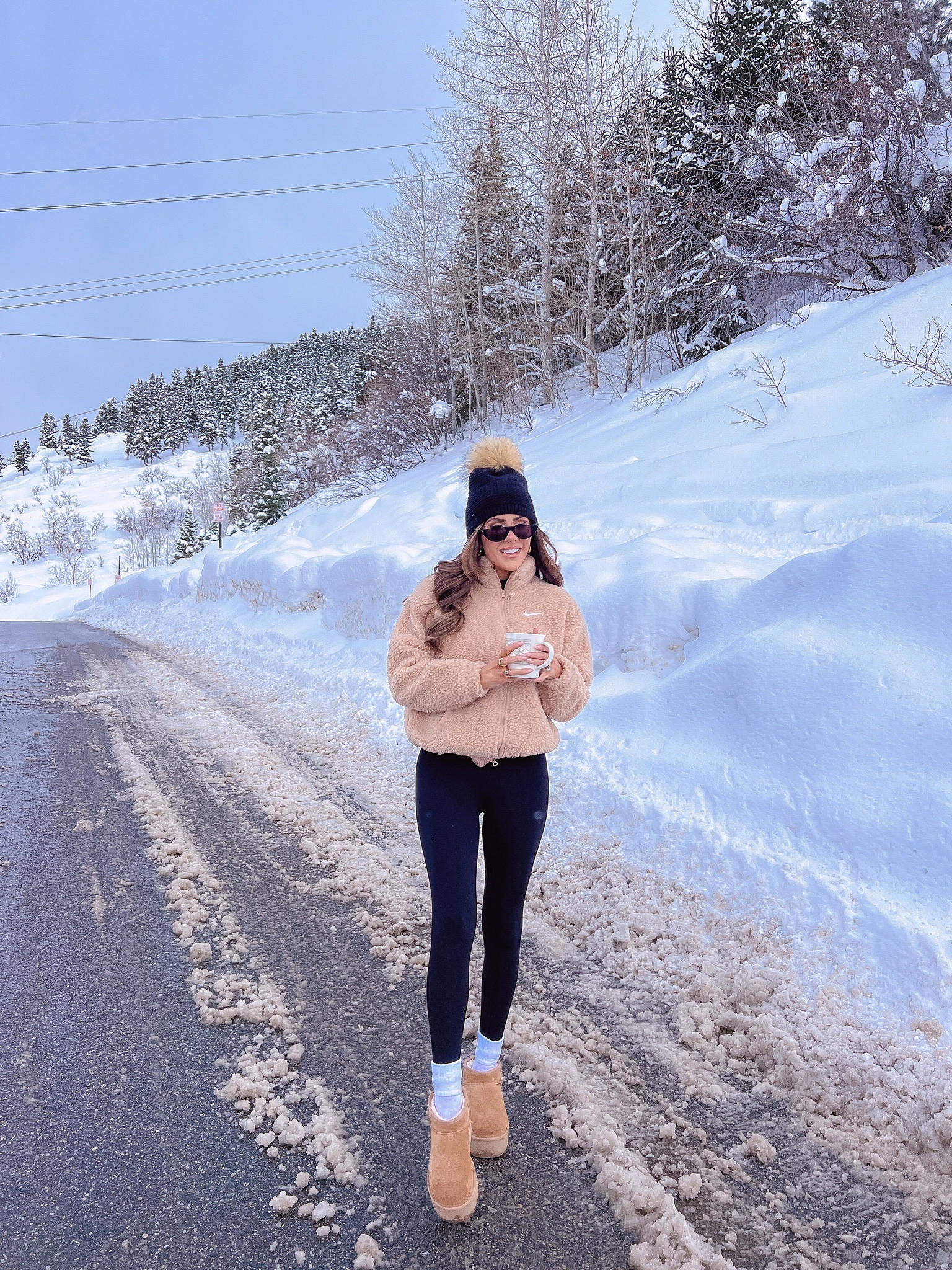 Winter Outfit, Casual Outfit, Leggings, Plush Jacket, Ugg Boots, Beanie, Winter Hat, emily Ann gemma 

#LTKSeasonal #LTKshoecrush #LTKstyletip