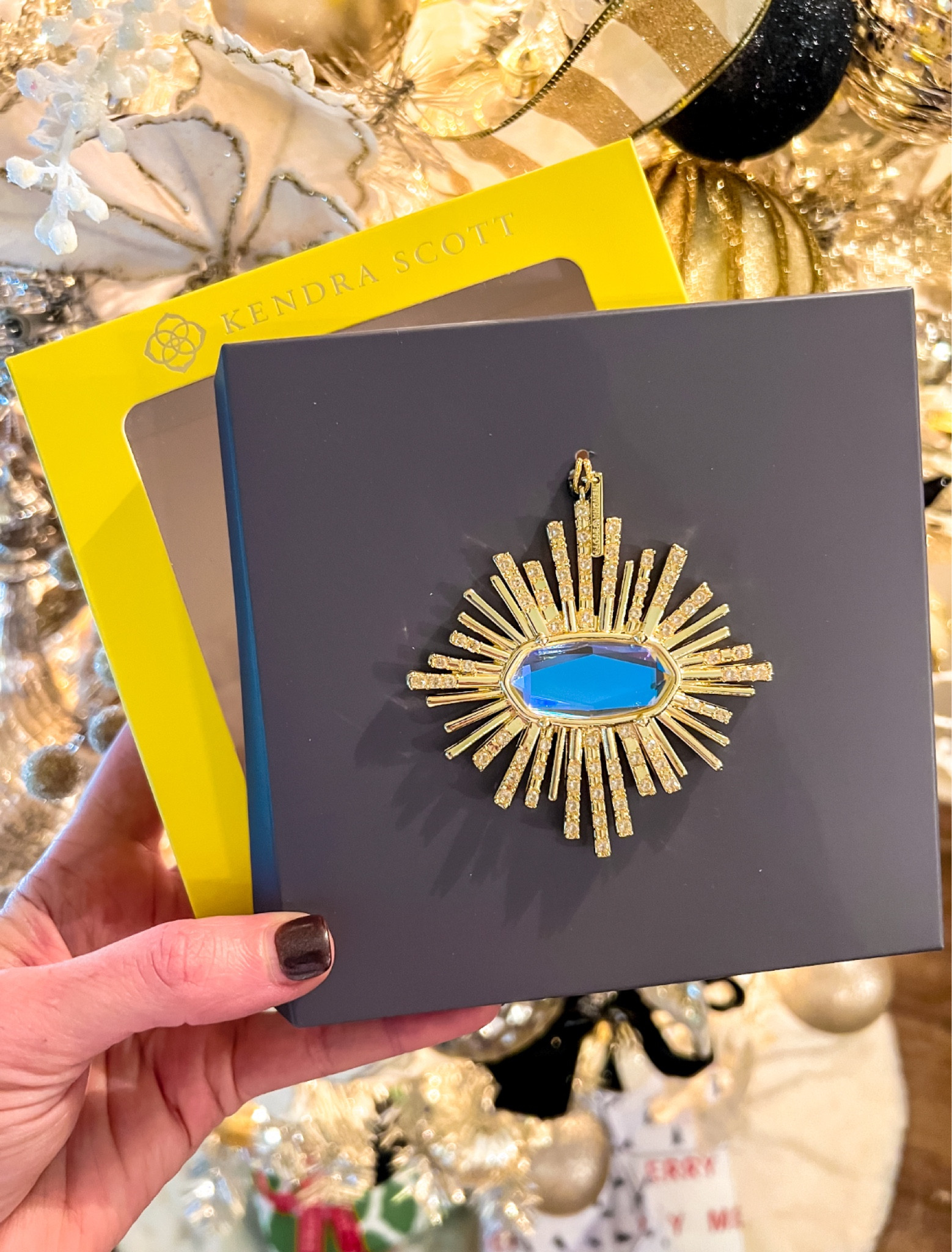 Kendra Scott 2023 Danielle ornament.  Perfect for a Kendra Scott lover and/or for an ornament exchange.   Picks up so many colors and reflections from the tree.  💓

#LTKHoliday #LTKSeasonal #LTKGiftGuide