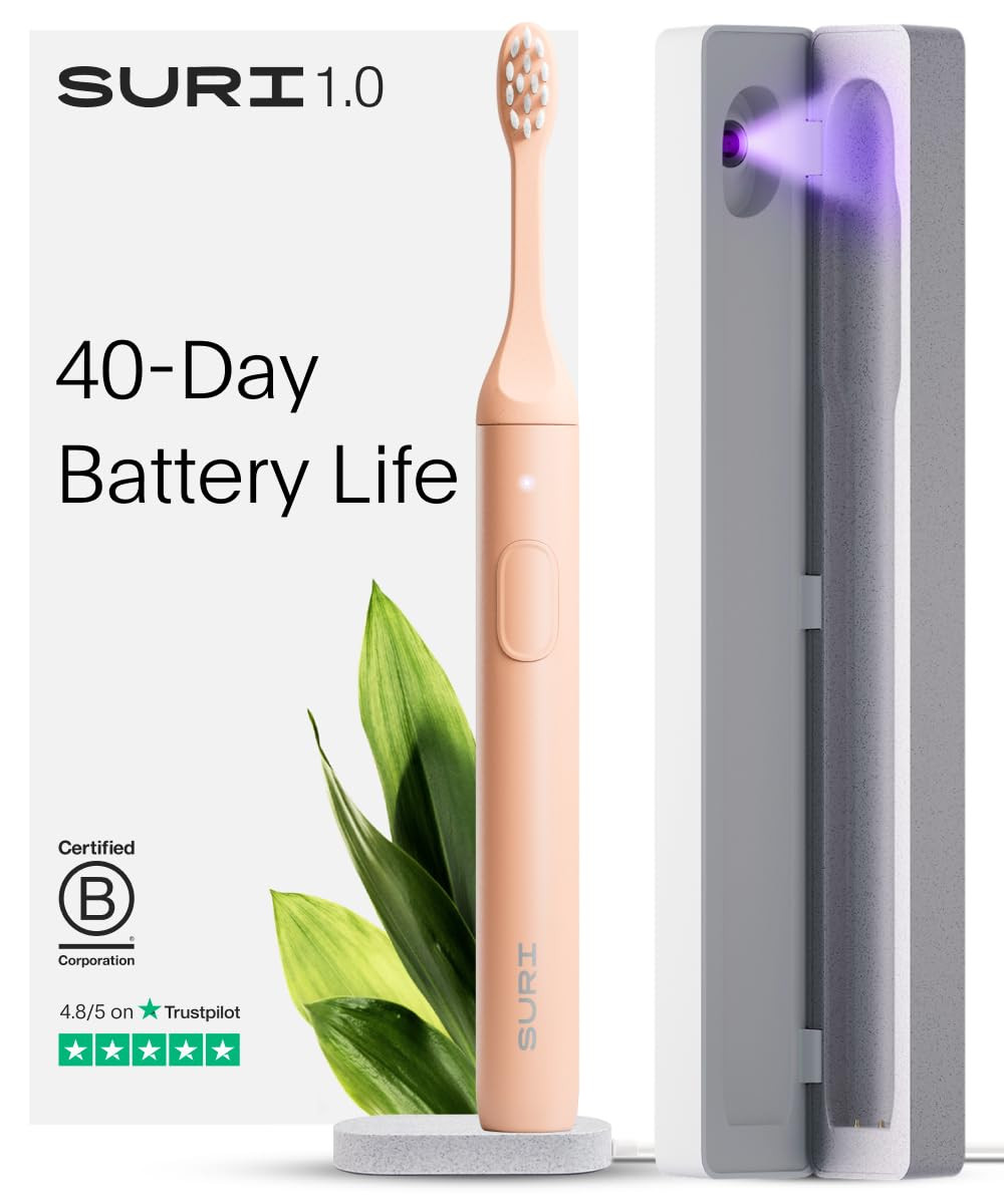 SURI 1.0 Sonic Electric Toothbrush with UV Cleaning Travel Case |1 Month+ Battery | Designed in C... | Amazon (US)