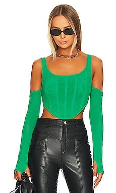 BY.DYLN Aria Corset Top in Green from Revolve.com | Revolve Clothing (Global)