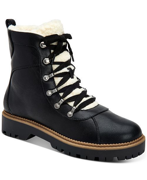 Morggan Lace-Up Lug Sole Combat Booties, Created for Macy's | Macys (US)