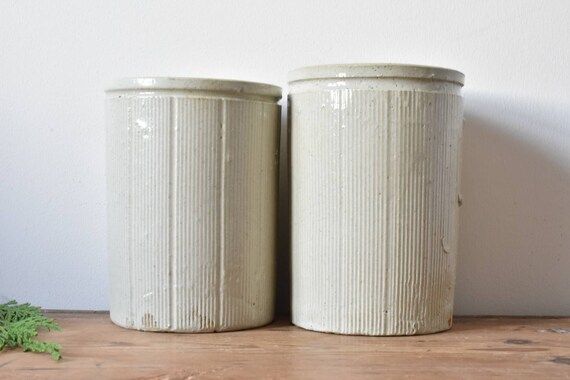 Large Pair of Antique English Stoneware Jars Victorian | Etsy | Etsy (US)