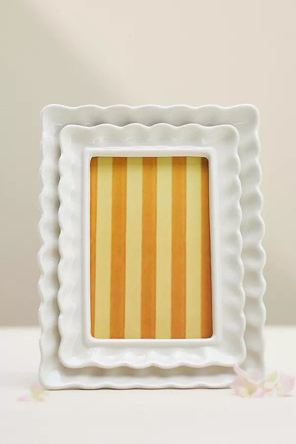 Scalloped Stoneware Picture Frame | Anthropologie (US)