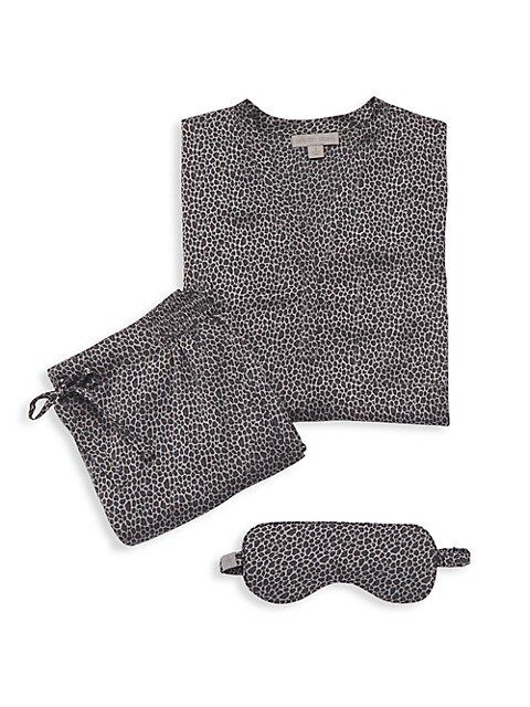 Washed Satin 3-Piece Pajama Set | Saks Fifth Avenue