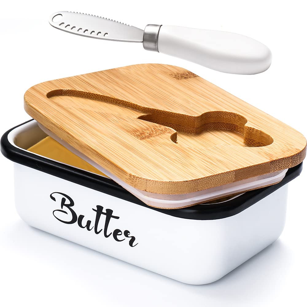 Butter Dish with Lid,Butter Dish for Countertop,AISBUGUR Metal Butter Keeper with Stainless Steel... | Amazon (US)