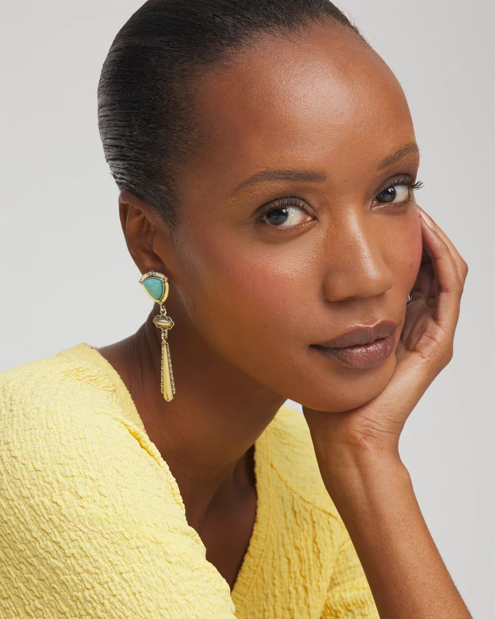 Turquoise Motif Linear Drop Earrings | Chico's