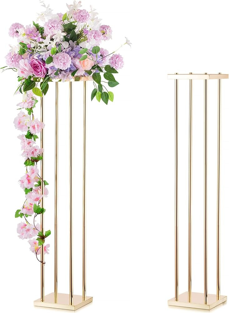 Sziqiqi Gold Wedding Centerpieces for Tables Tall - 39inch Metal Flower Stand Decorations for Wed... | Amazon (US)