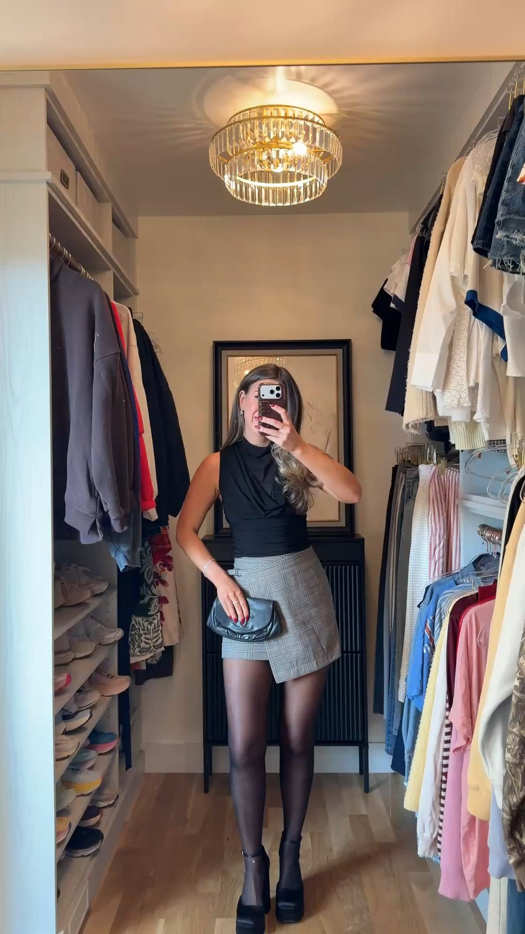 old navy mini wrap skirt for $28 with online discount styled with black sleeveless draped mock-neck top, sheer black tights, and black satin platform ankle-strap heels 🫶🏻

Sizing: i'm 5'4" and typically wear a small/2
xs petite skirt 

vici: emerson35
revolve: tulip
vivrelle: emerson20 

Fall transitional, Fall event, Workwear, wrap skirt, Chunky sweater, Mesh top, oversized sweatshirt, faux fur jacket, black boots, suede boots, leather boots, brown boots