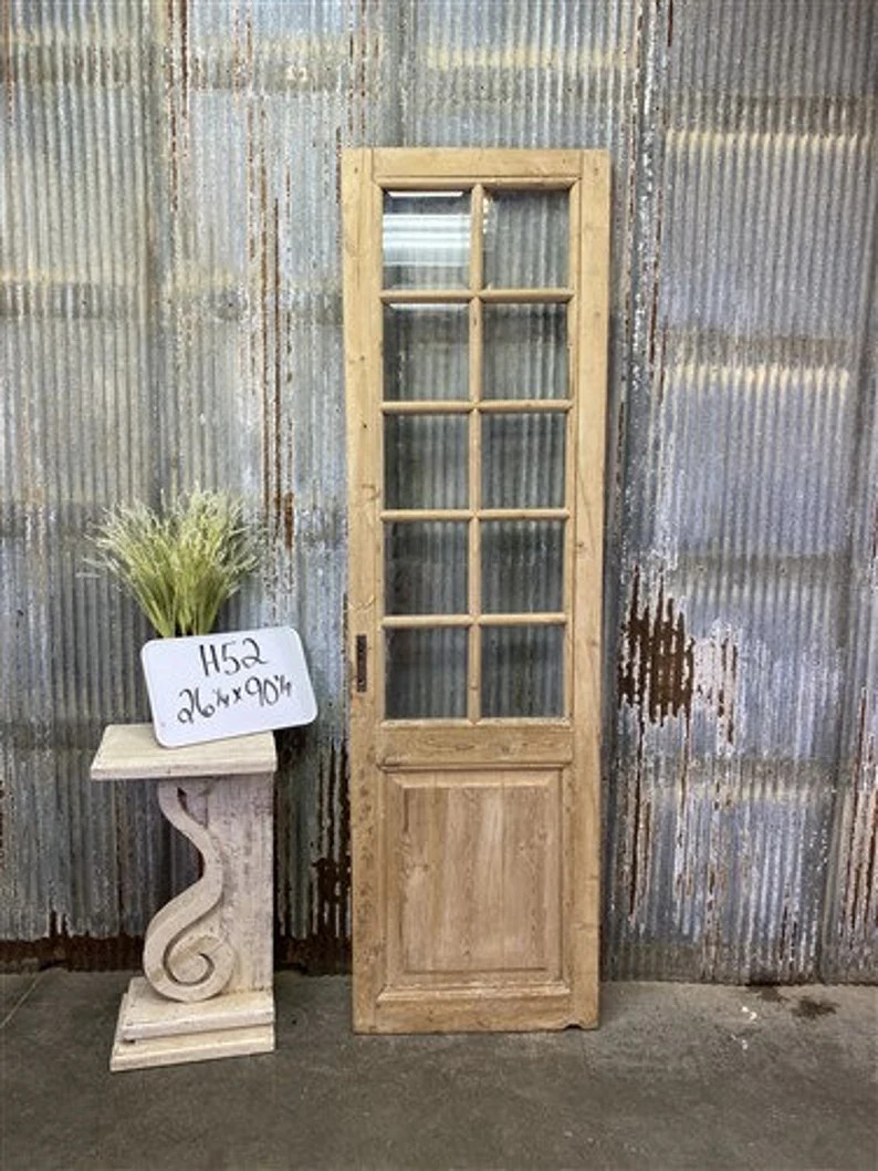 Antique French Single Door 26x90 10 Pane Glass European Door | Etsy | Etsy (US)