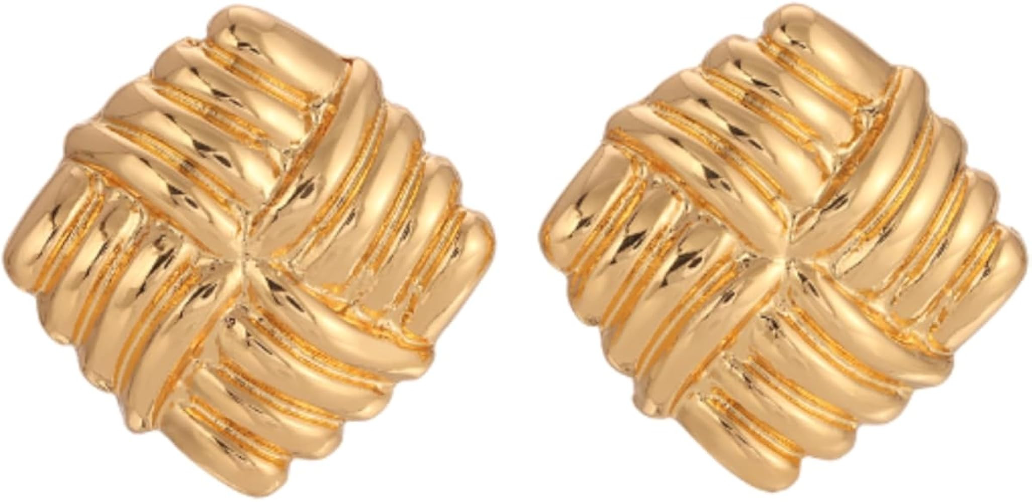 Wind Gold Statement Earrings – 18K Gold-Plated Sculptural Post and Back Earrings – Lightweigh... | Amazon (US)