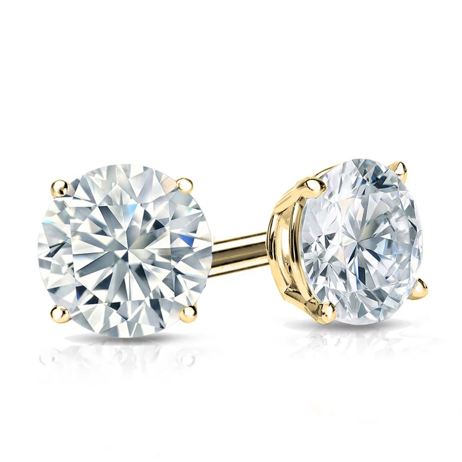Cate & Chloe Mia 18k Yellow Gold Plated Stud Earrings | 1CT Round Cut Simulated Diamond Sterling ... | Walmart (US)