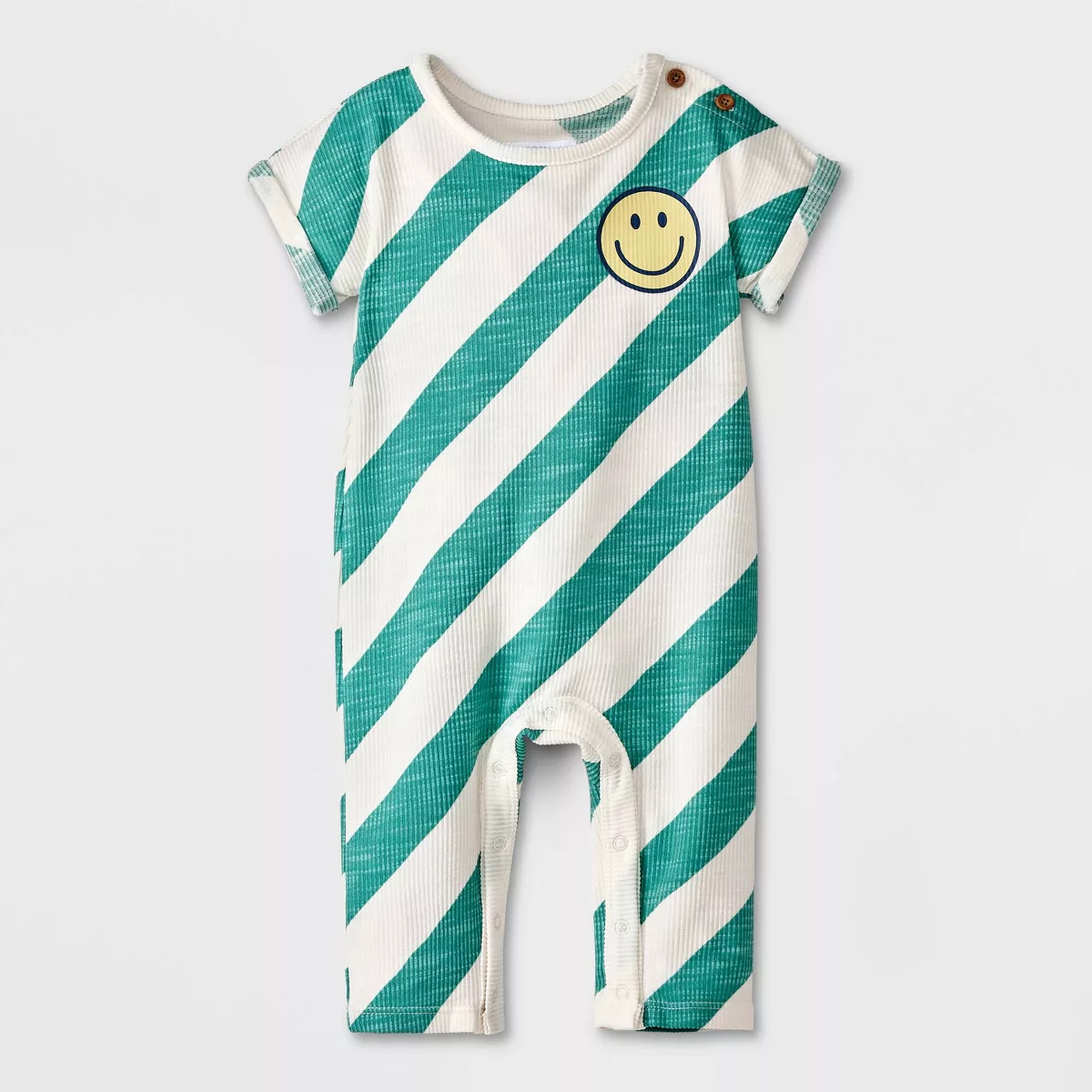 Grayson Mini Baby Striped Smiley Rib Romper - Blue | Target